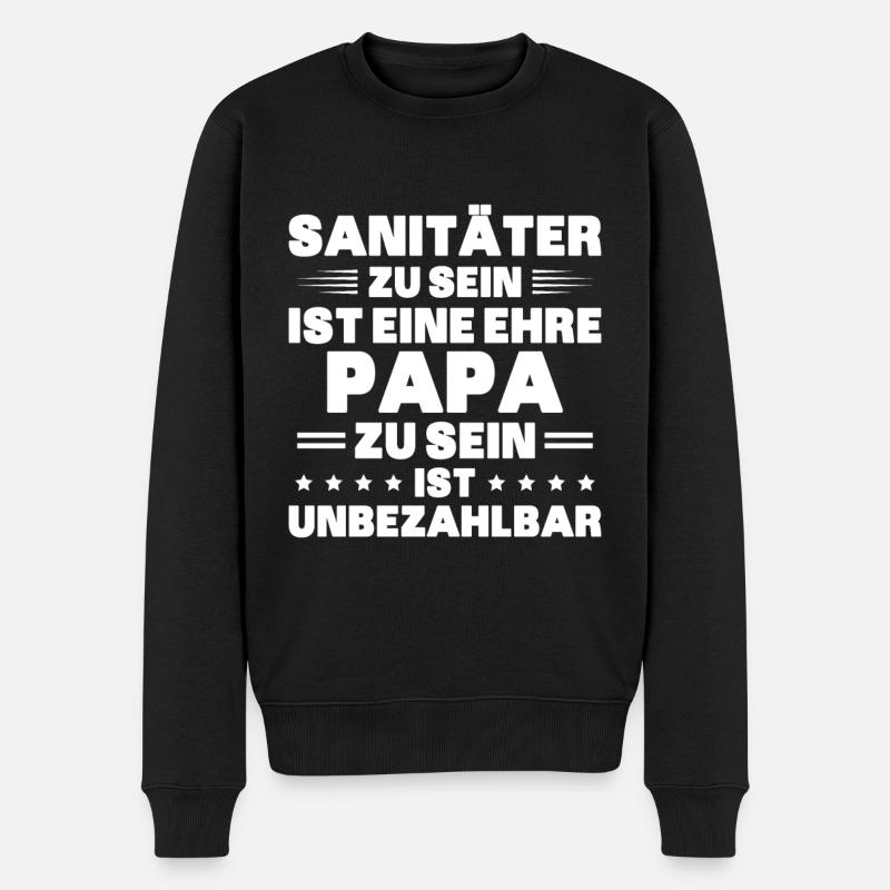 Sanitäter Rettungsdienst - Männer Premium Bio Pullover - Schwarz