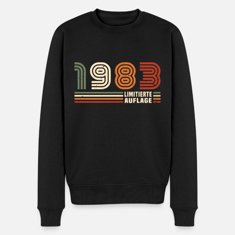 Vintage 1983 Retro Jubiläumsgeschenk - Männer Premium Bio Pullover - Schwarz