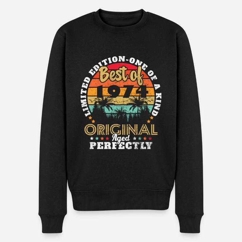 Original 1974 Vintage-Geschenk zum 50-jährigen Jubiläum - Männer Premium Bio Pullover - Schwarz
