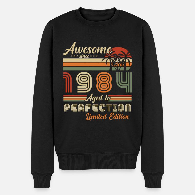 Original 1984 Vintage Retro Geburtstagsgeschenk - Männer Premium Bio Pullover - Schwarz