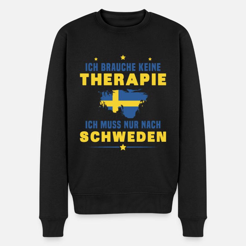 Therapie Schweden Urlauber Urlaubsgeschenk - Männer Premium Bio Pullover - Schwarz