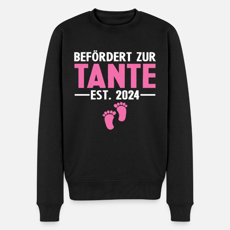 Befördert zur Tante 2024 - Männer Premium Bio Pullover - Schwarz