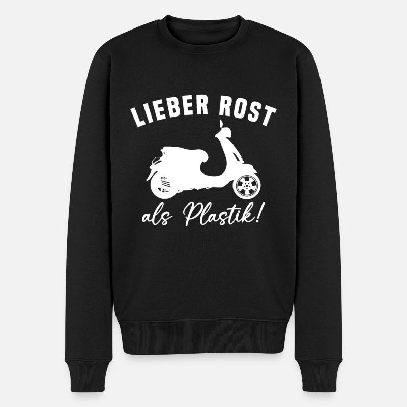 Lieber Rost als Plastic - Männer Premium Bio Pullover - Schwarz