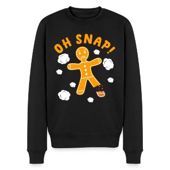 Lebkuchenmann Weihnachten Oh Snap! Plätzchen - Männer Premium Bio Pullover - Schwarz - Vorne - Nico (187cm)
