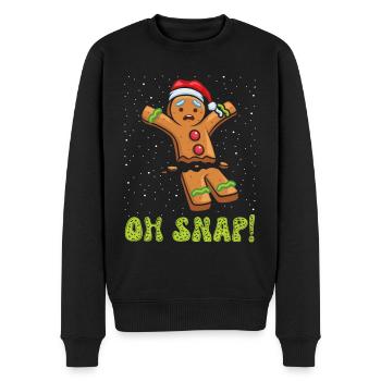 Lebkuchenmann Oh Snap! Kaputt Lebkuchengebäck - Männer Premium Bio Pullover - Schwarz - Vorne - Nico (187cm)