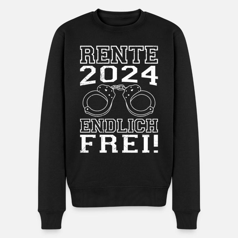 Rente 2024 Endlich Frei! Rentner Rentenalter - Männer Premium Bio Pullover - Schwarz