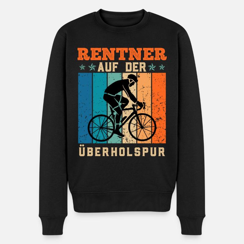 Rentner auf der Überholspur Ruhestand Biker - Männer Premium Bio Pullover - Schwarz