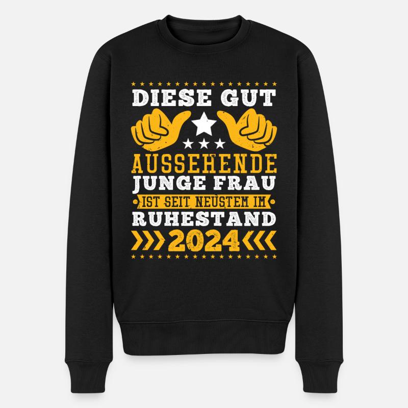 Rente Frauen Diese Gut Aussehende Junge Frau - Männer Premium Bio Pullover - Schwarz