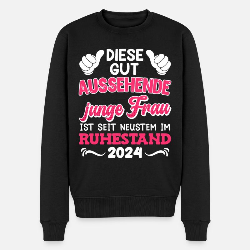 Rente Diese gut Aussehende Junge Frau im Ruhestand - Männer Premium Bio Pullover - Schwarz