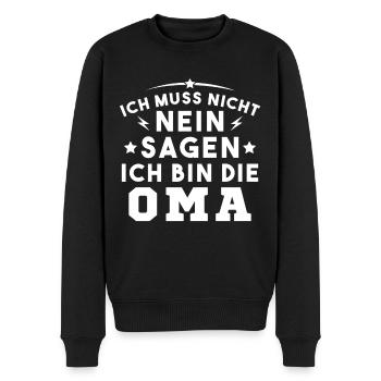 Ich muss nicht nein sagen Ich bin die Oma - Männer Premium Bio Pullover - Schwarz - Vorne - Nico (187cm)