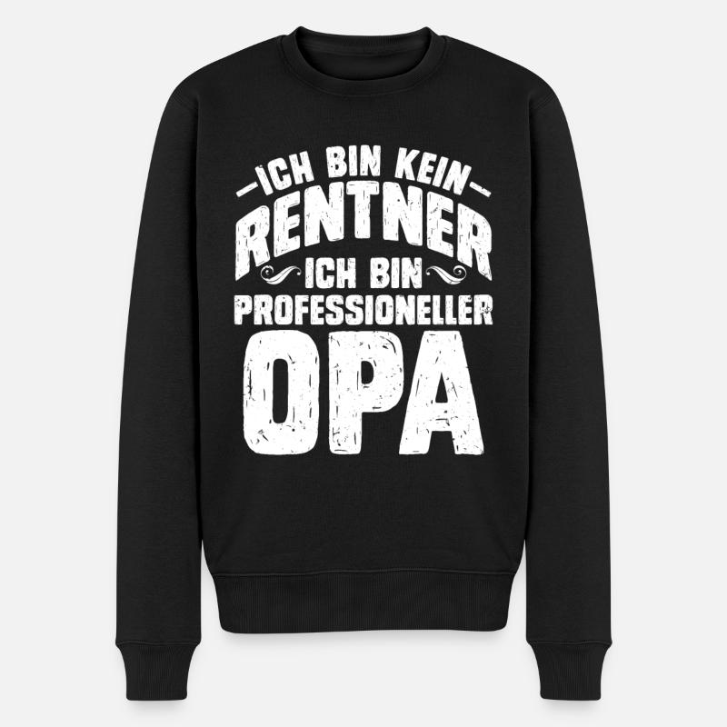 Rente Bin Kein Rentner Bin Professioneller Opa - Männer Premium Bio Pullover - Schwarz