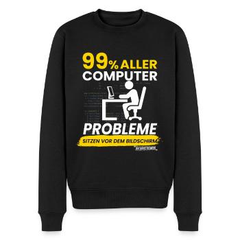 99% aller Computerprobleme - Männer Premium Bio Pullover - Schwarz - Vorne - Nico (187cm)