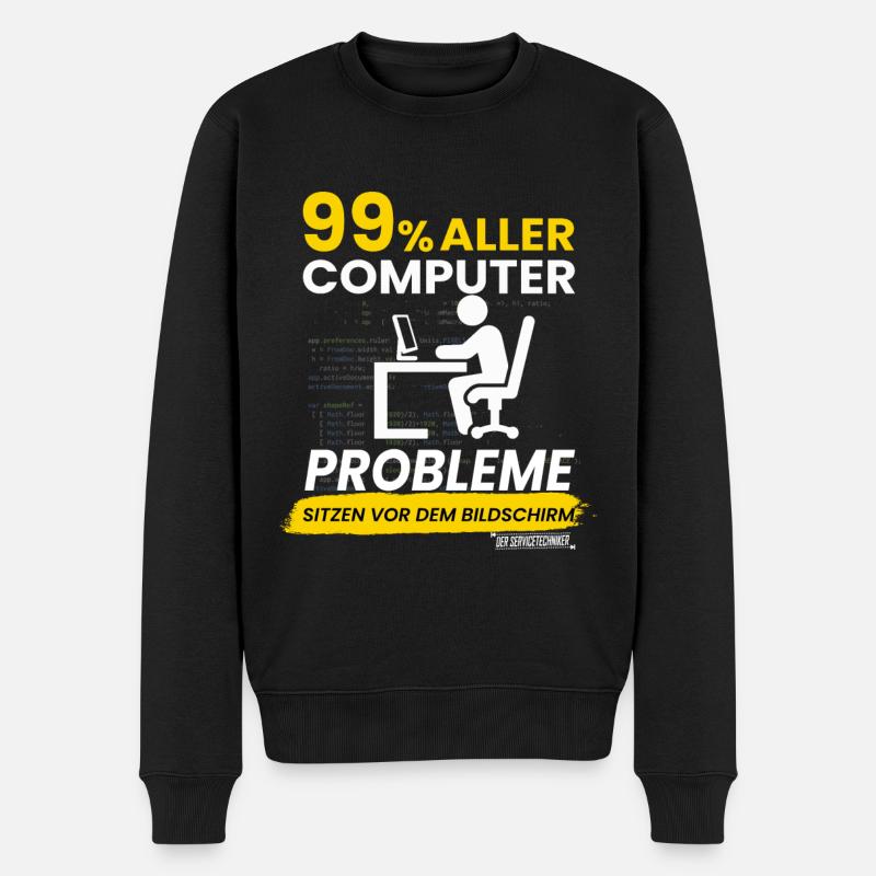 99% aller Computerprobleme - Männer Premium Bio Pullover - Schwarz