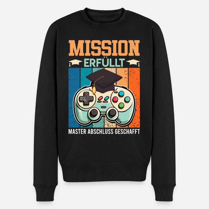 Masterabschluss Mission Erfüllt Gamer Master - Männer Premium Bio Pullover - Schwarz