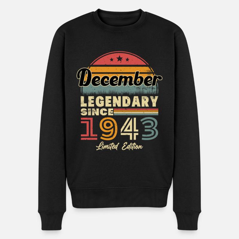 Dezember 1943 Vintage Retro Geburtstagsgeschenk - Männer Premium Bio Pullover - Schwarz