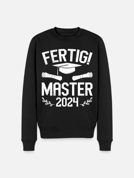 Masterabschluss Fertig! Master 2024 Masterarbeit - Männer Premium Bio Pullover - Schwarz