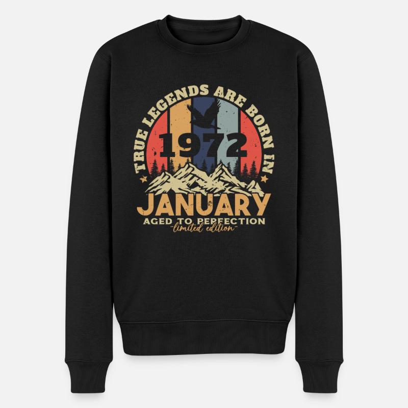 Cadeau D'anniversaire Nées En Janvier 1972 - Pull Premium bio Homme - noir
