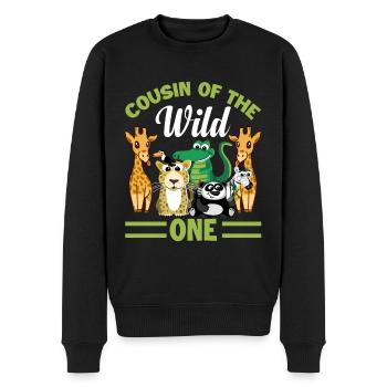 Cousin Des Wilden Zoo Geburtstag Safari Dschungel - Männer Premium Bio Pullover - Schwarz - Vorne - Nico (187cm)