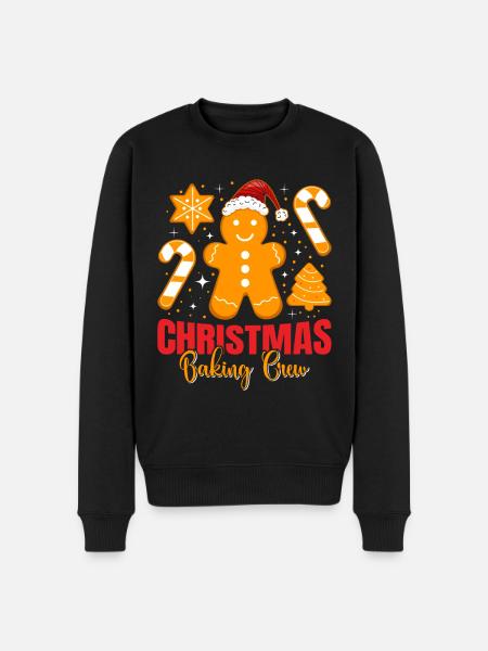 Backfans Christmas Baking Crew Plätzchen - Männer Premium Bio Pullover - Schwarz