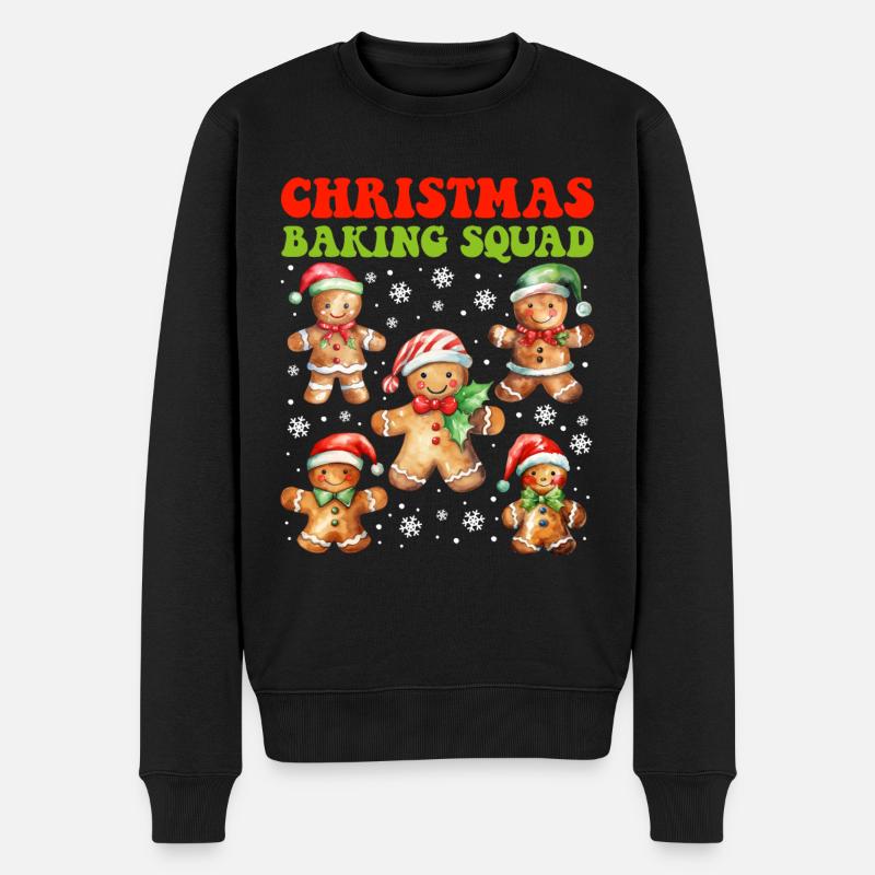 Backfans Christmas Baking Squad Gingerbread - Men's Premium Organic Jumper - black