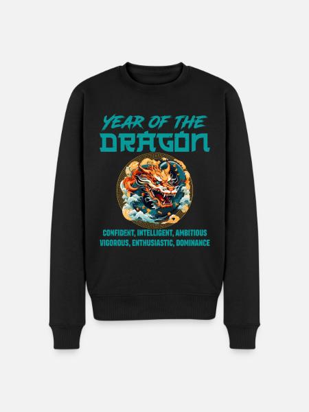 Kinesisk nytår år af Dragon Kina - Økologisk premium-sweatshirt til mænd - sort