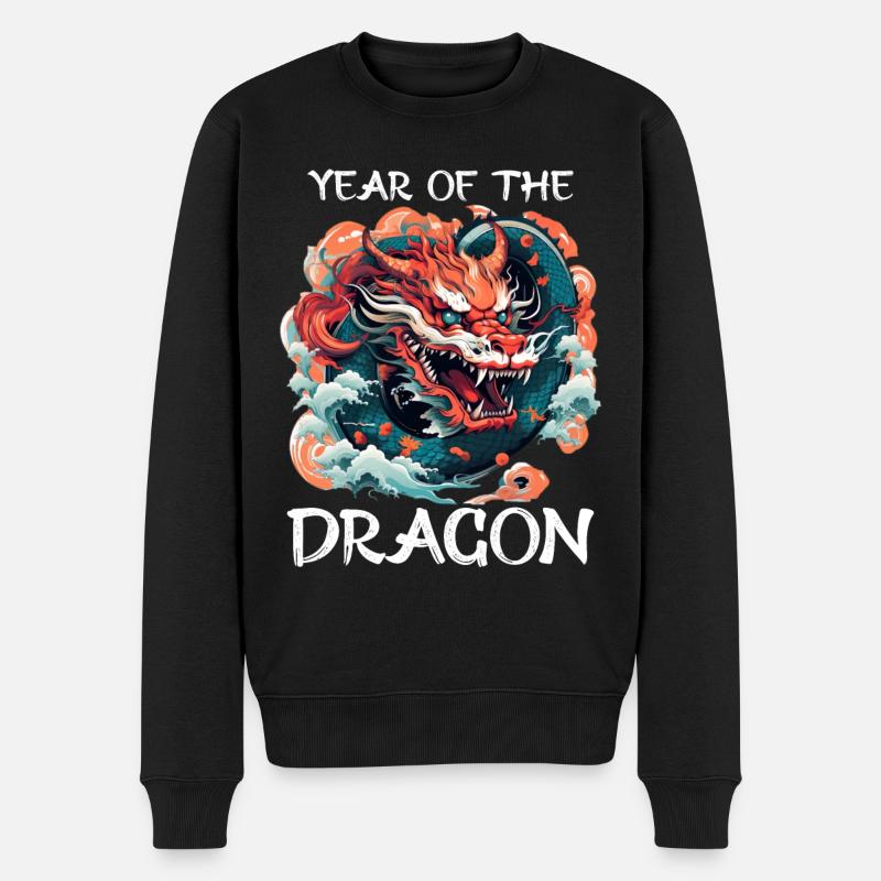 Année du Dragon Nouvel An chinois - Pull Premium bio Homme - noir