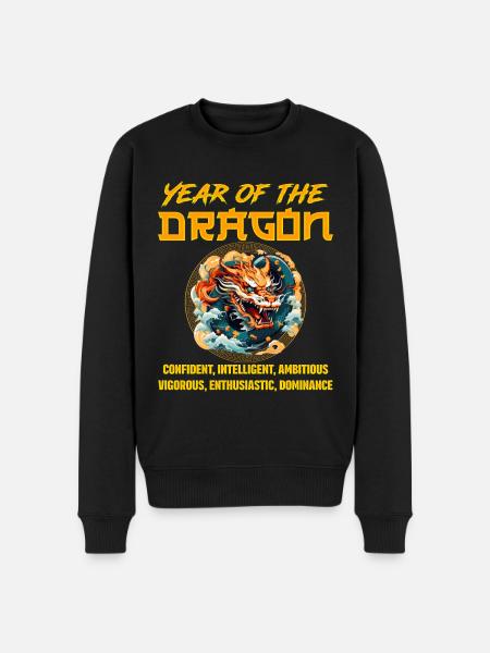 Kinesisk nytår år af Dragon Kina - Økologisk premium-sweatshirt til mænd - sort