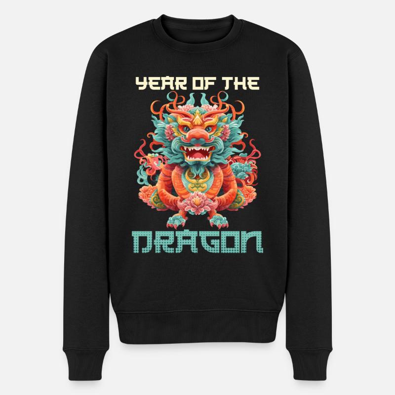 Année du Dragon Nouvel An chinois - Pull Premium bio Homme - noir