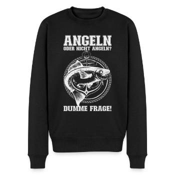 Angeln oder nicht angeln? Angler Männer Sprüche - Männer Premium Bio Pullover - Schwarz - Vorne - Nico (187cm)
