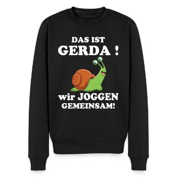 This is Gerda We jog together Running Slow - Men's Premium Organic Jumper - black - Front - Nico (187cm)