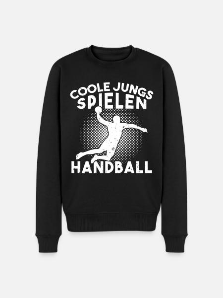 Cool guys playing handball handball - Men's Premium Organic Jumper - black