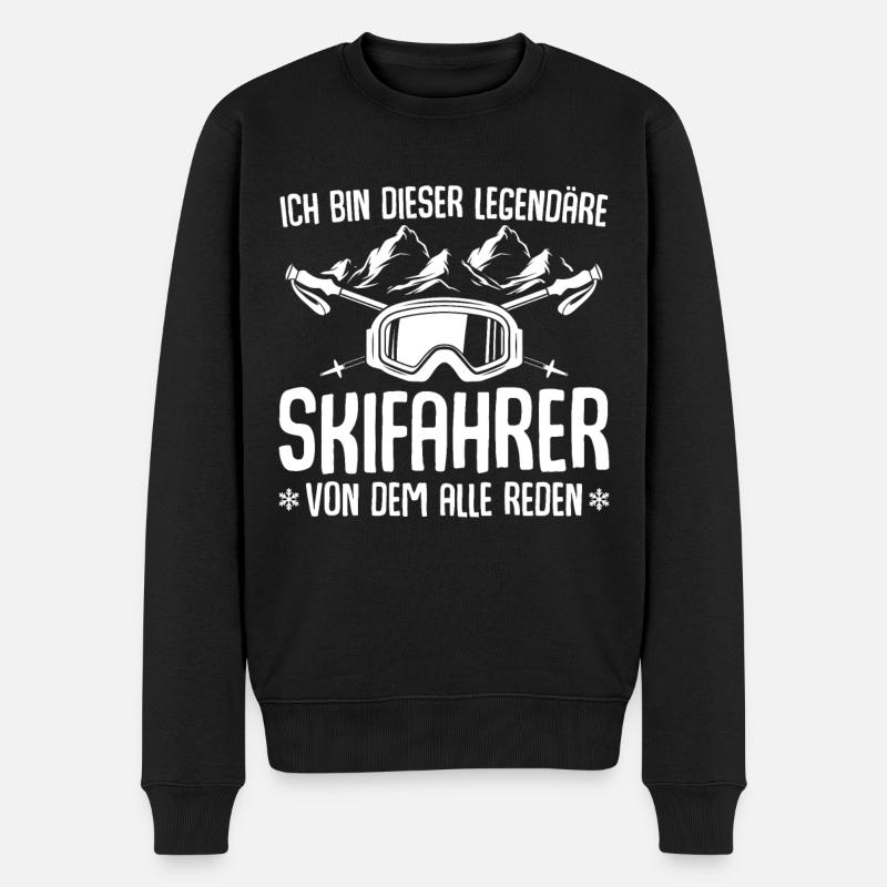 Skifahren Wintersportler Legendärer Skifahrer - Männer Premium Bio Pullover - Schwarz