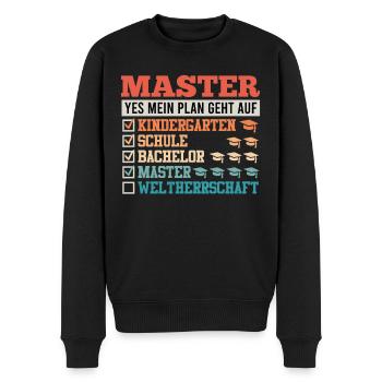 Master's Degree Master's Degree Passed Master's Thesis - Men's Premium Organic Jumper - black - Front - Nico (187cm)