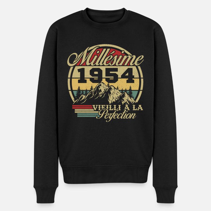Jahrgang 1954 - Männer Premium Bio Pullover - Schwarz