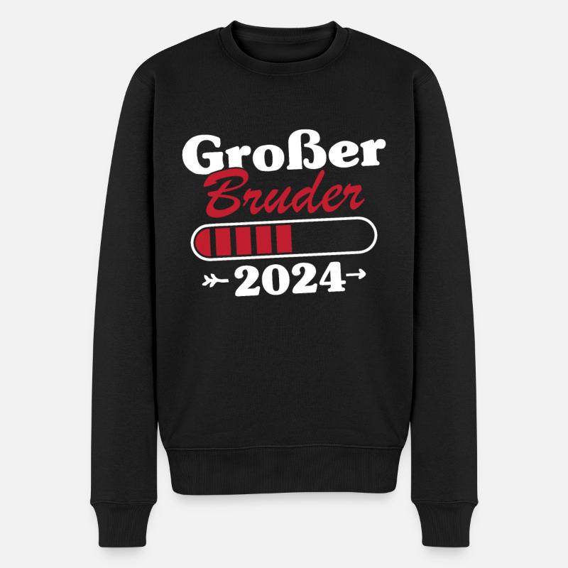 Großer Bruder Loading 2024 - Männer Premium Bio Pullover - Schwarz
