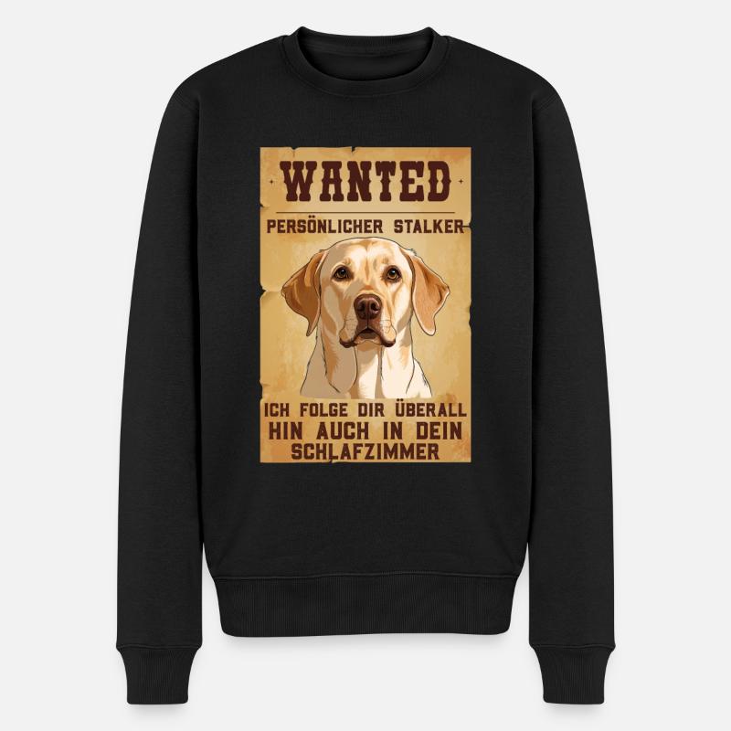 Labrador Besitzer WANTED Labrador Lustiges - Männer Premium Bio Pullover - Schwarz