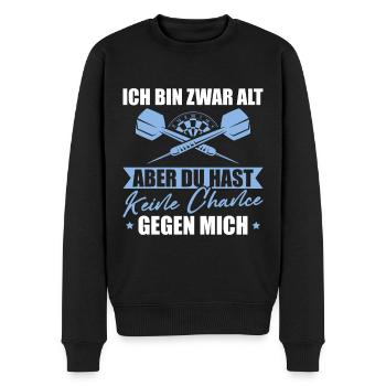 Dart Papa Ich bin zwar alt Dartspieler Geschenk - Männer Premium Bio Pullover - Schwarz - Vorne - Nico (187cm)