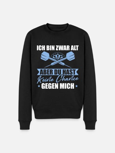 Dart Papa Ich bin zwar alt Dartspieler Geschenk - Männer Premium Bio Pullover - Schwarz