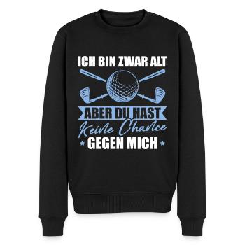 Golfen Ich bin zwar alt Golfer - Männer Premium Bio Pullover - Schwarz - Vorne - Nico (187cm)