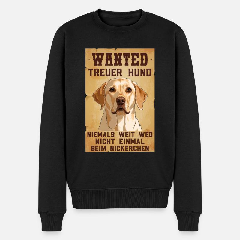 Labrador Besitzer WANTED Labrador Lustiges - Männer Premium Bio Pullover - Schwarz