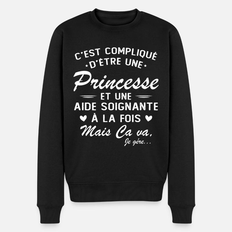Princesse et aide soignante - Pull Premium bio Homme - noir