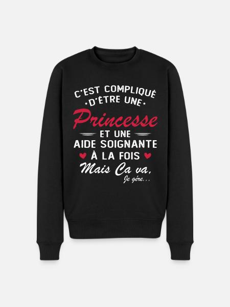 Prinzessin & Pflegerin - Männer Premium Bio Pullover - Schwarz