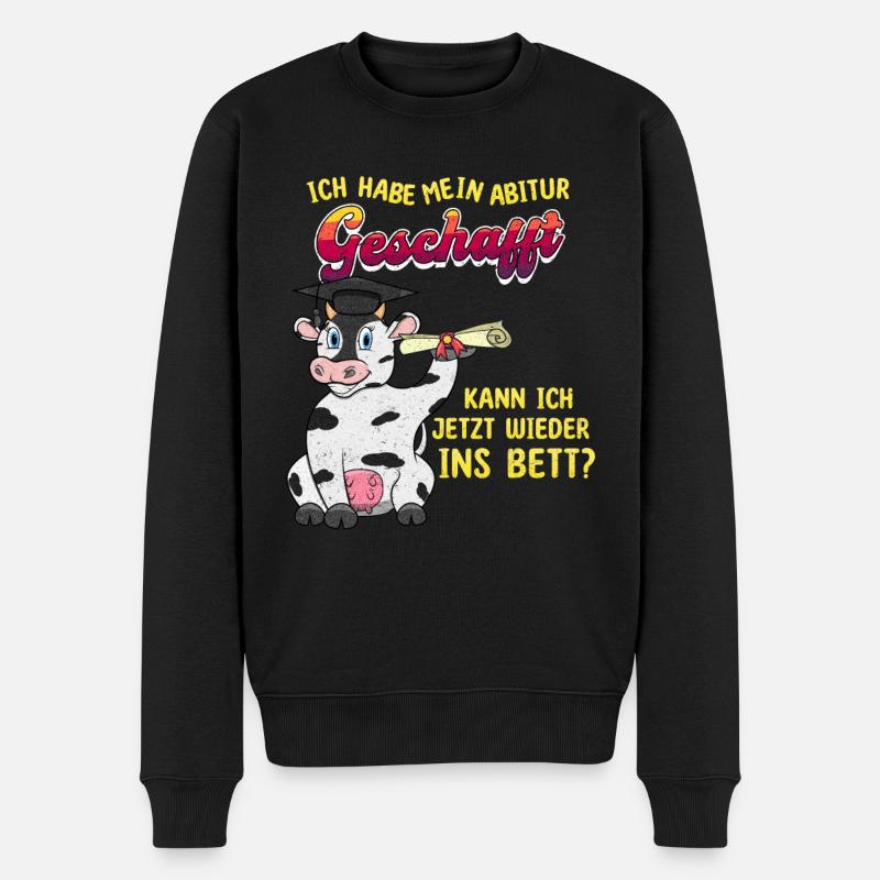 Abitur Geschafft Kann ich wieder ins Bett Lustige - Männer Premium Bio Pullover - Schwarz