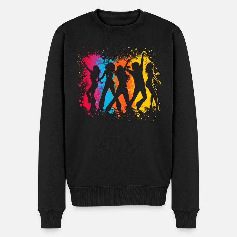 Disco Musik Tanzen - Männer Premium Bio Pullover - Schwarz