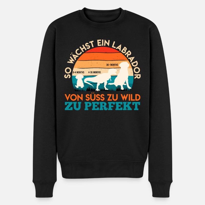 Labrador Hund SO WÄCHST EIN LABRADOR Lustiges - Männer Premium Bio Pullover - Schwarz