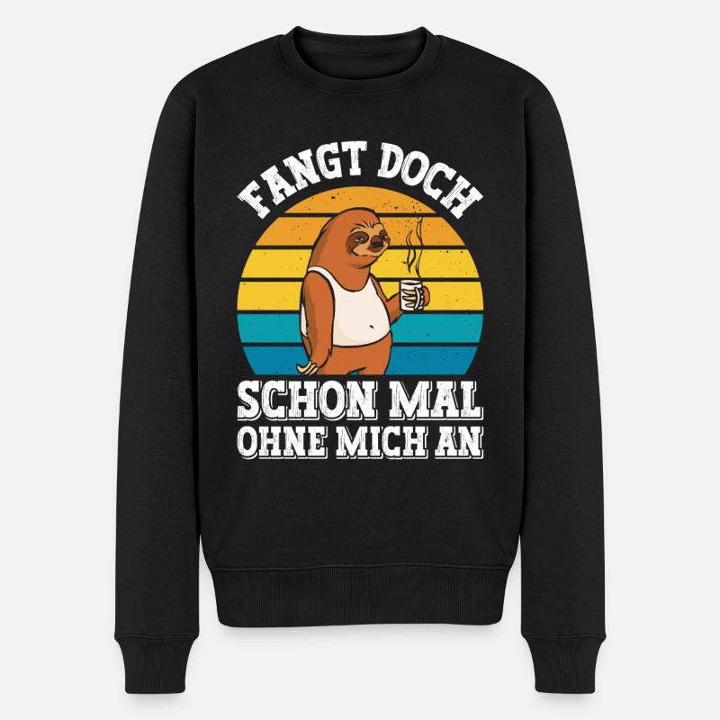 Mitarbeiter Faul Fangt Schon Mal Ohne Mich An - Männer Premium Bio Pullover - Schwarz