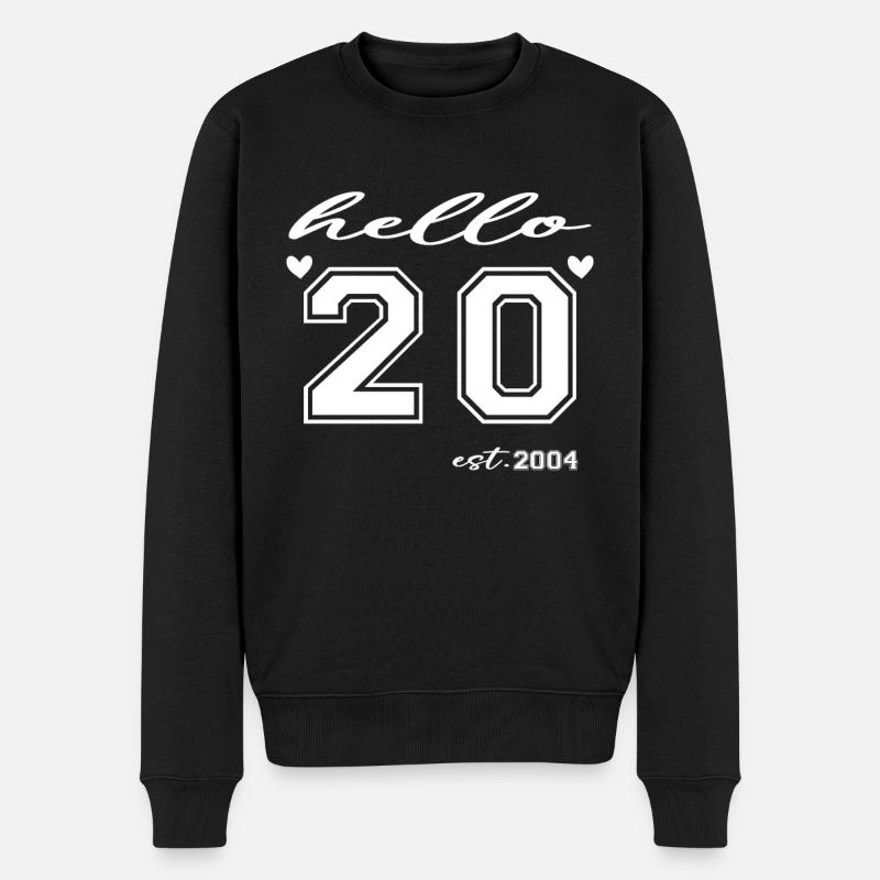 Hallo 20 est 2004 - Männer Premium Bio Pullover - Schwarz