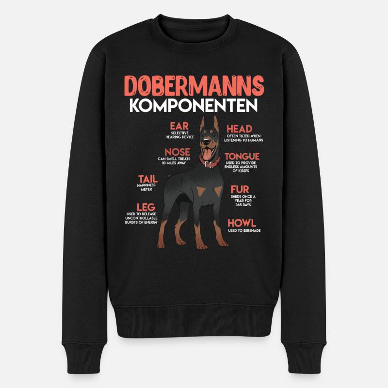DOBERMANN KOMPONENTEN Anatomie Doberman - Männer Premium Bio Pullover - Schwarz