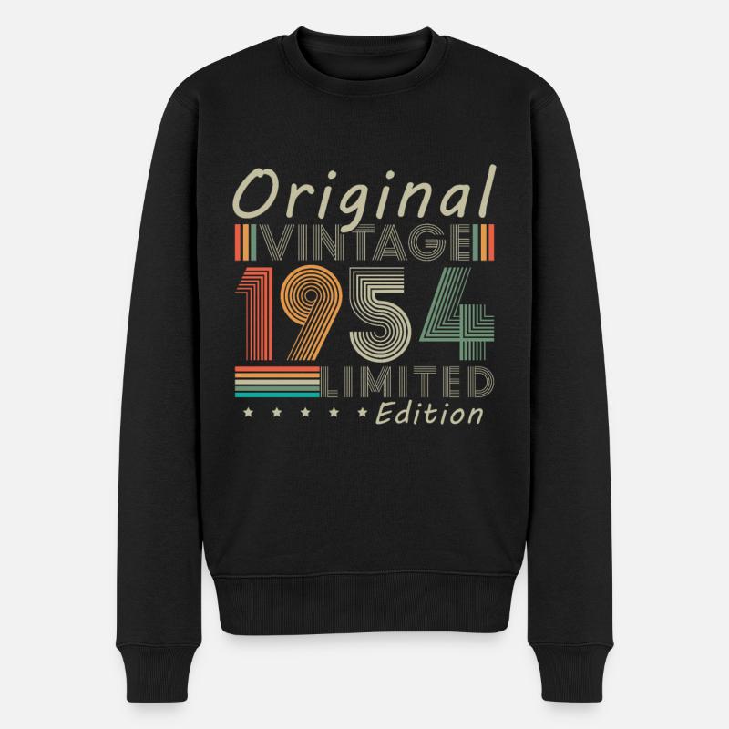 Original 1954 Jahrgang Vintage Geburtstag Geschenk - Männer Premium Bio Pullover - Schwarz