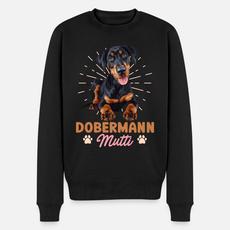 DOBERMANN MUTTI Hundebesitzer Dobermänner - Männer Premium Bio Pullover - Schwarz
